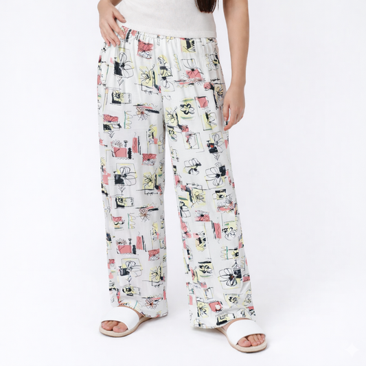 Women's printed polyester sleep pants