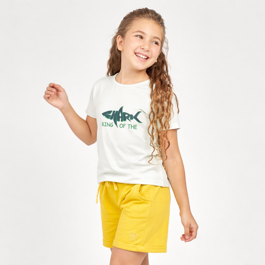 Girls Cotton Printed T-Shirt