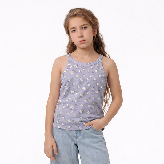 Girls Printed Cotton Tank Top