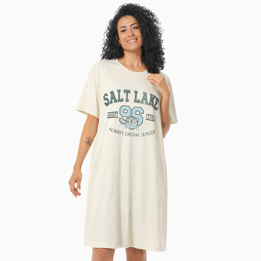 Women's printed long sleeping dress soft nightwear