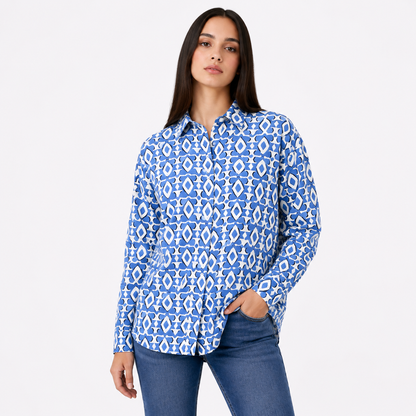 Women’s Printed Button-Up Shirt