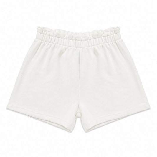 White shorts on a white background
