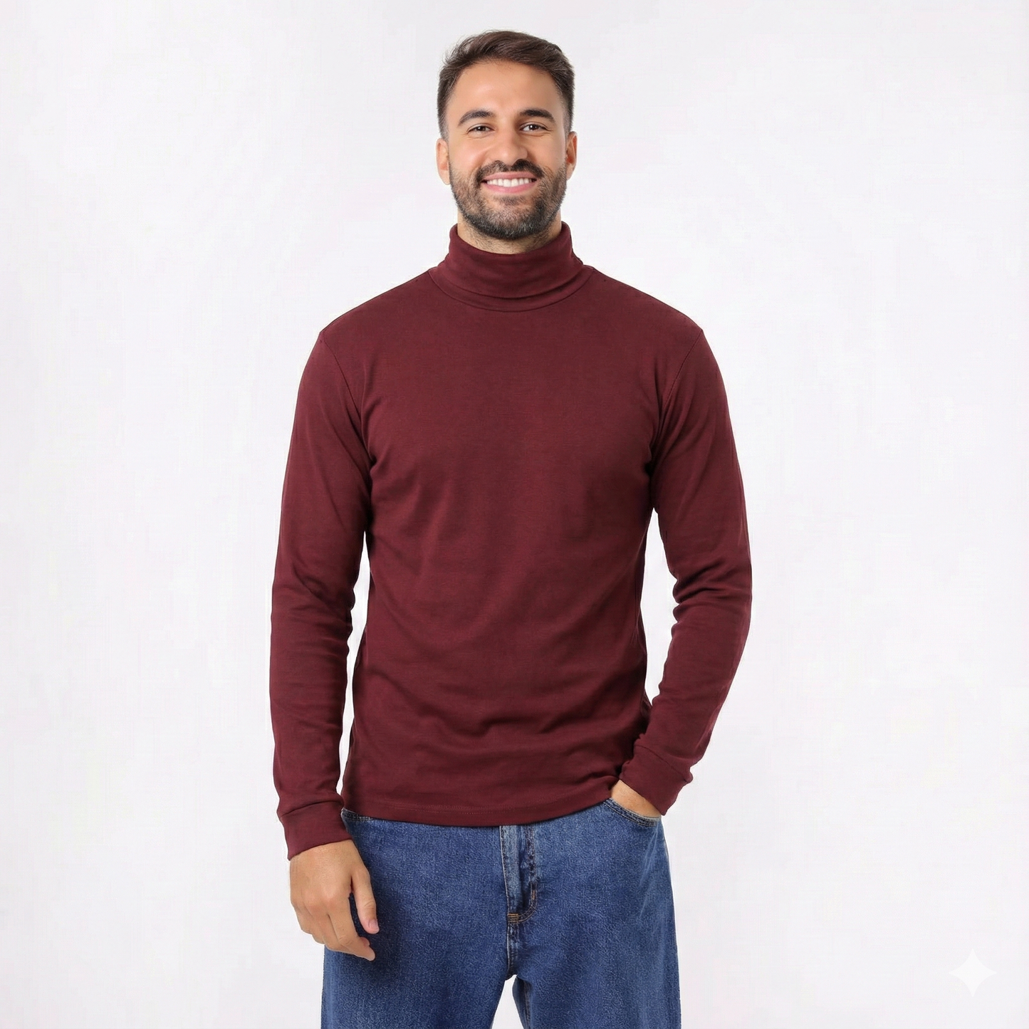 Men's Turtleneck Cotton T-Shirt