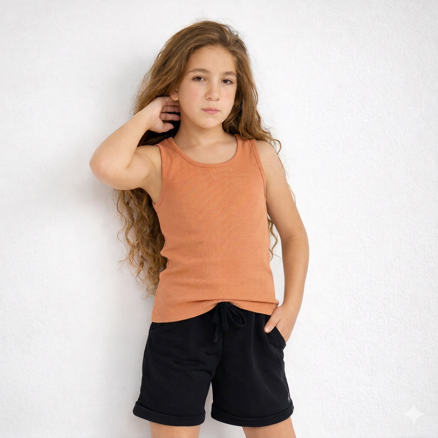 Girls Cotton Plain Tank