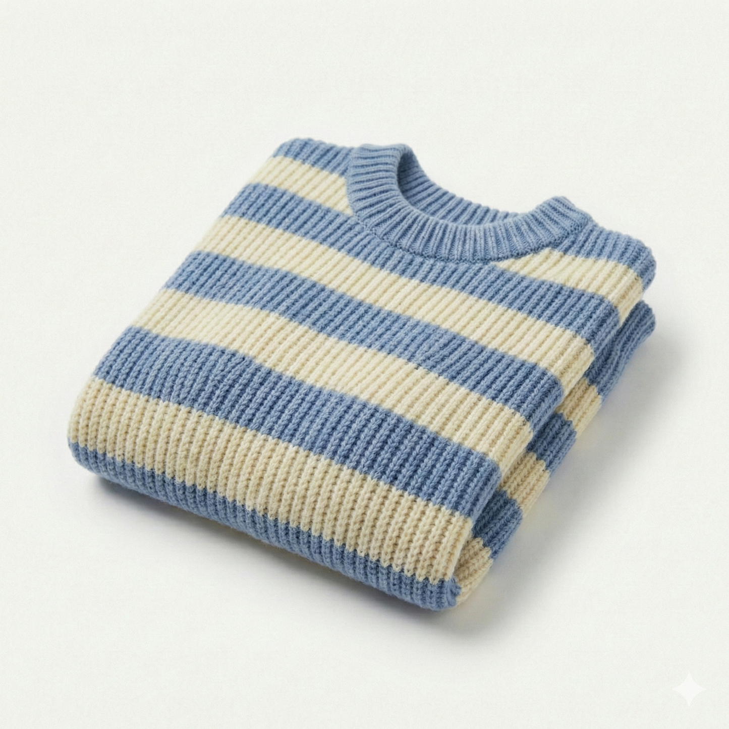 Girls Striped Crew Neck Knit Sweater