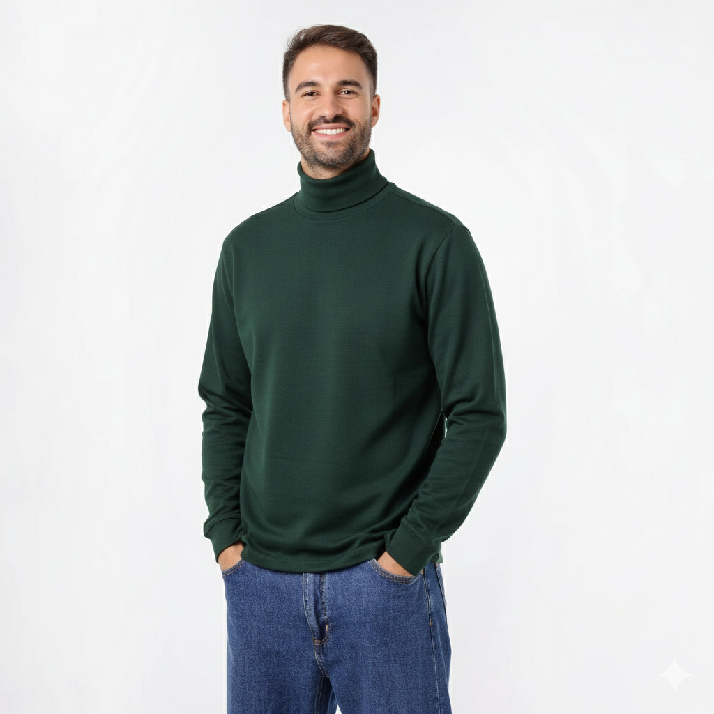 Men's Turtleneck Cotton T-Shirt