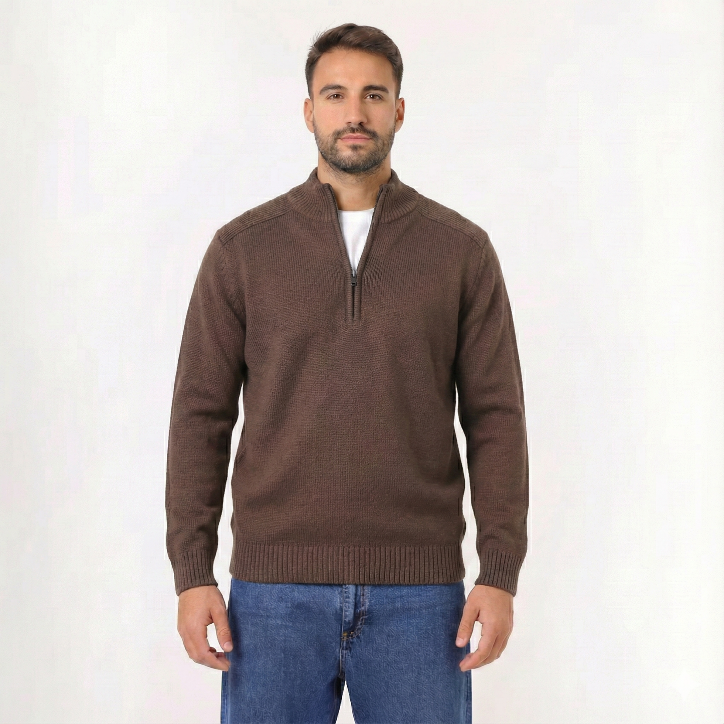 Men's Half Zip Cable Knit Sweater