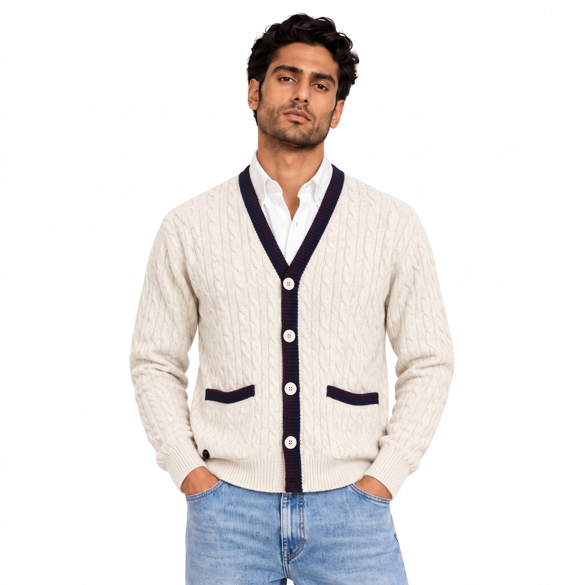 Men's Button Front Knit Jacket