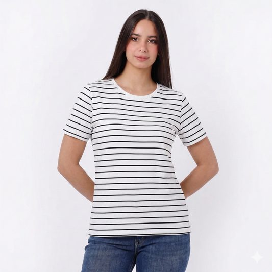 Women's Cotton Striped T-Shirt