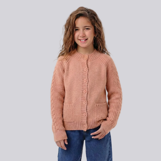 Girls Button-Up Knit Cardigan