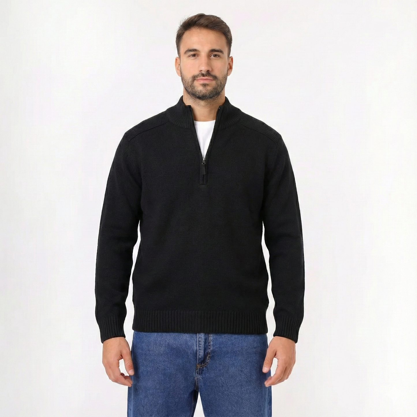 Men's Half Zip Cable Knit Sweater