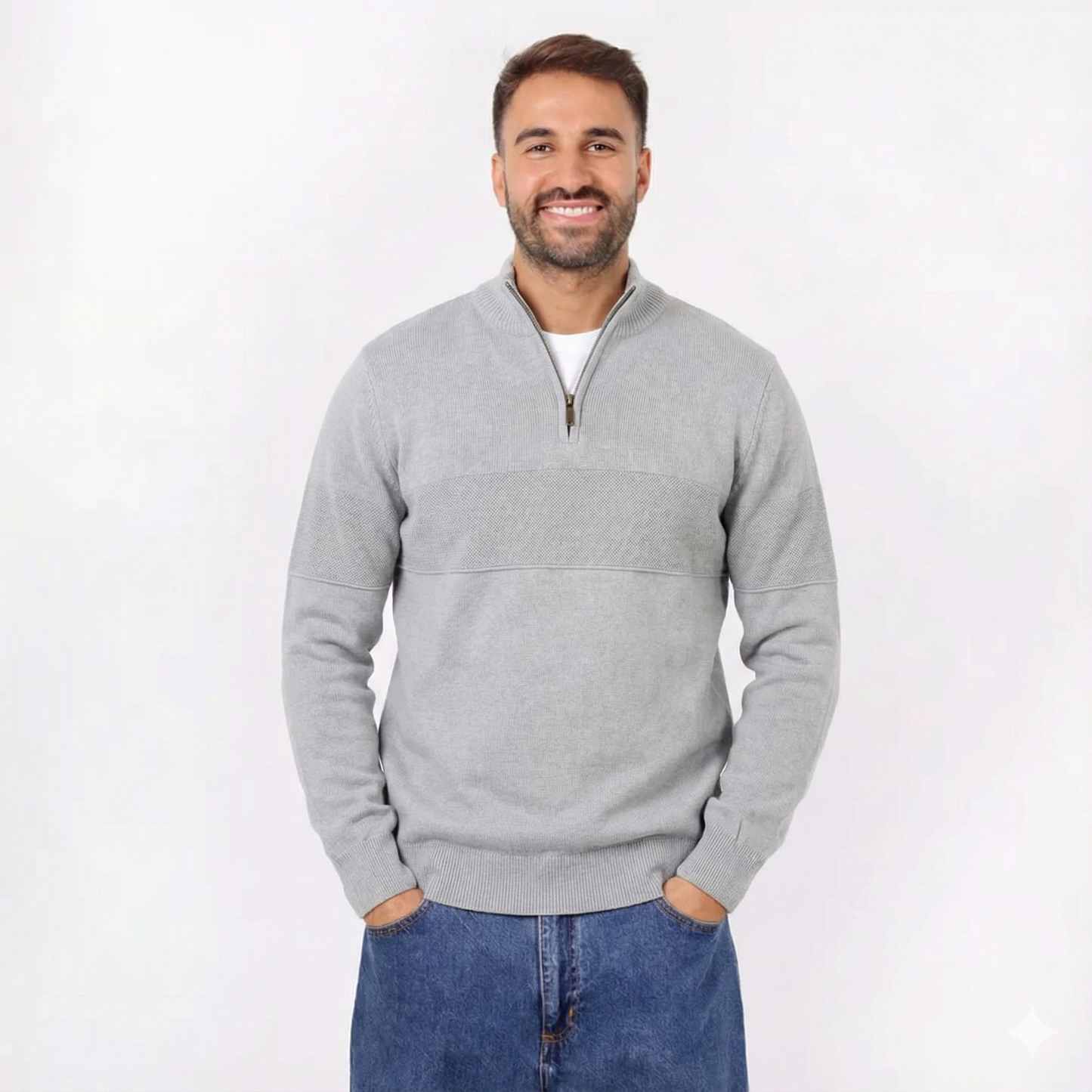 Mens Half-Zip Knit Sweater