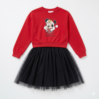 Girls Printed Tulle Dress