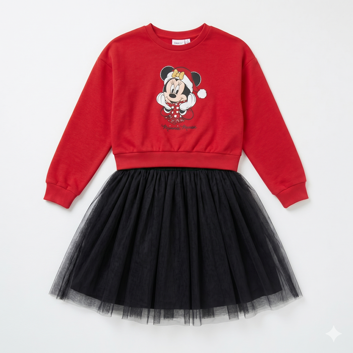 Girls Printed Tulle Dress