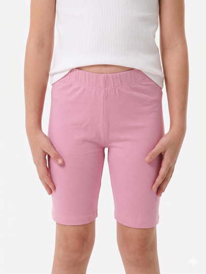 Girls Cotton Plain Shorts