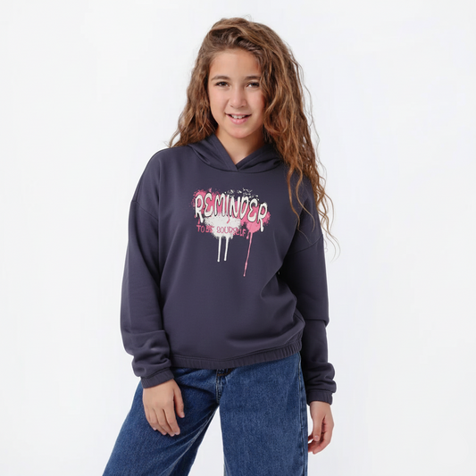 Girls Melton Printed Sweatshirt