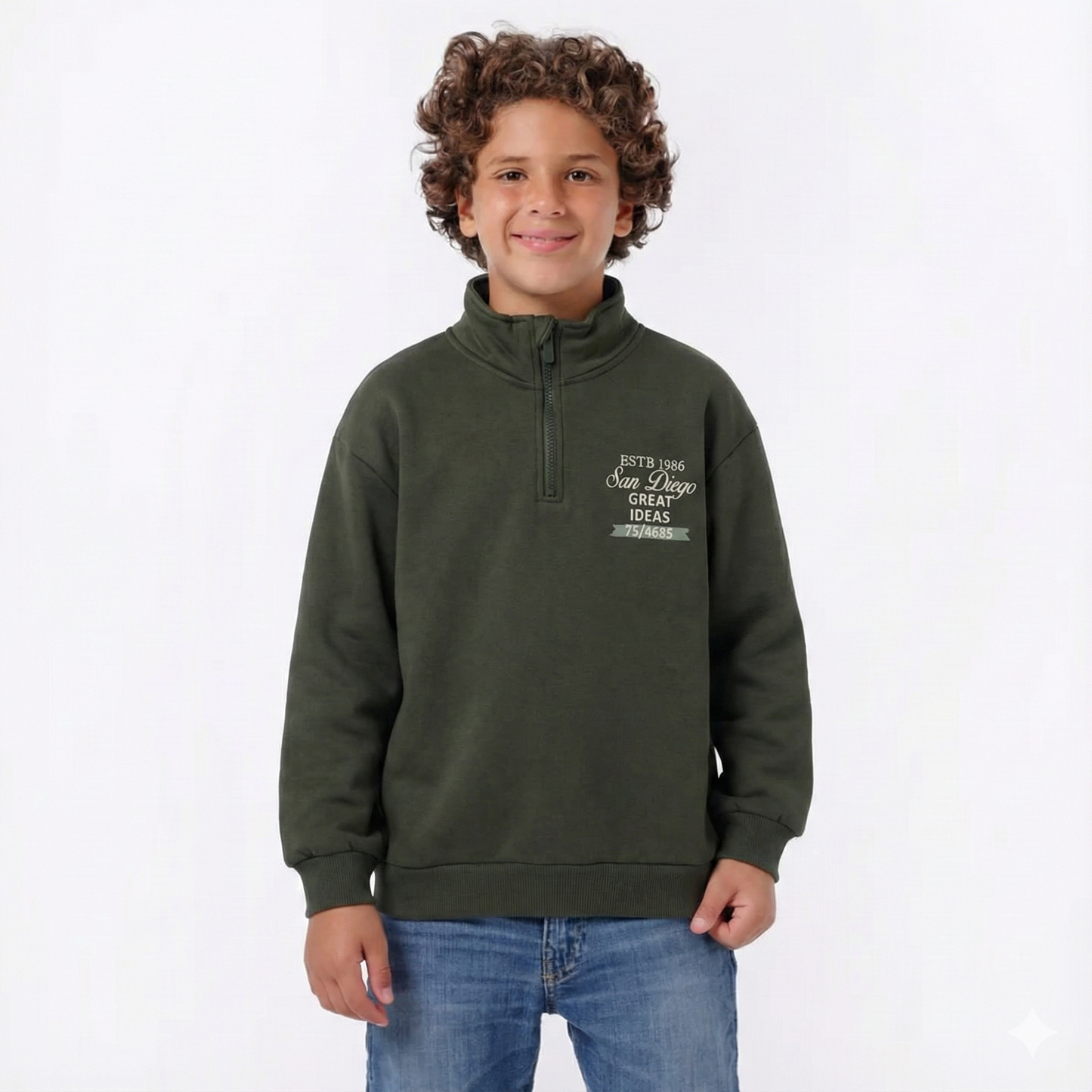 Boys Half-Zip Sweatshirt