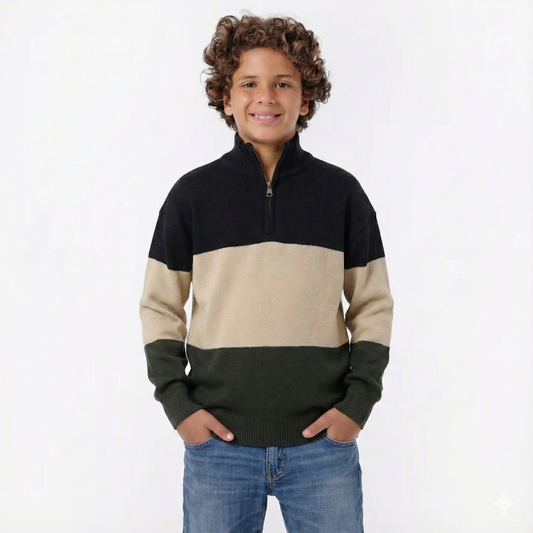 Boys Half-Zip Knit Sweater