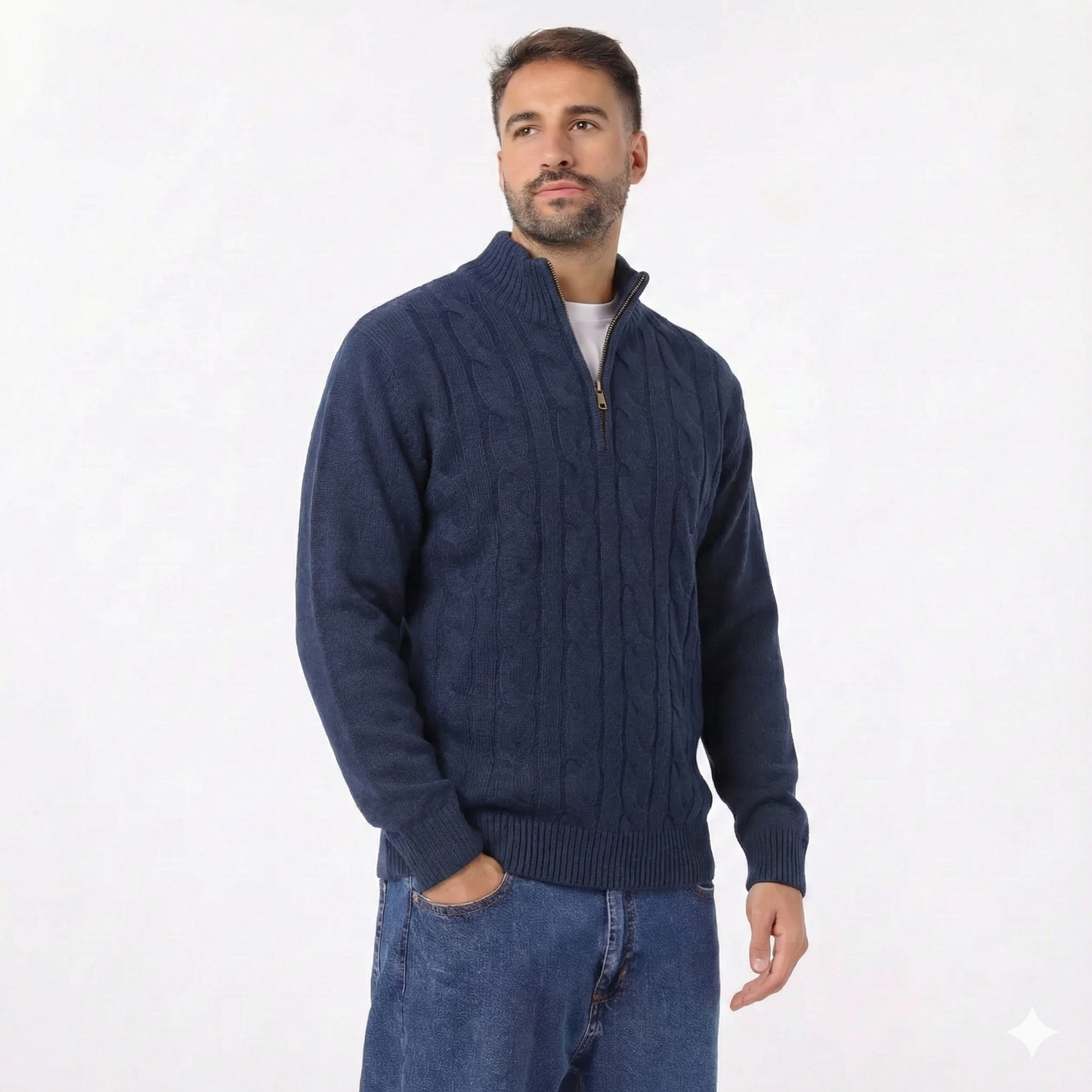 Men's Half Zip Knit Sweater