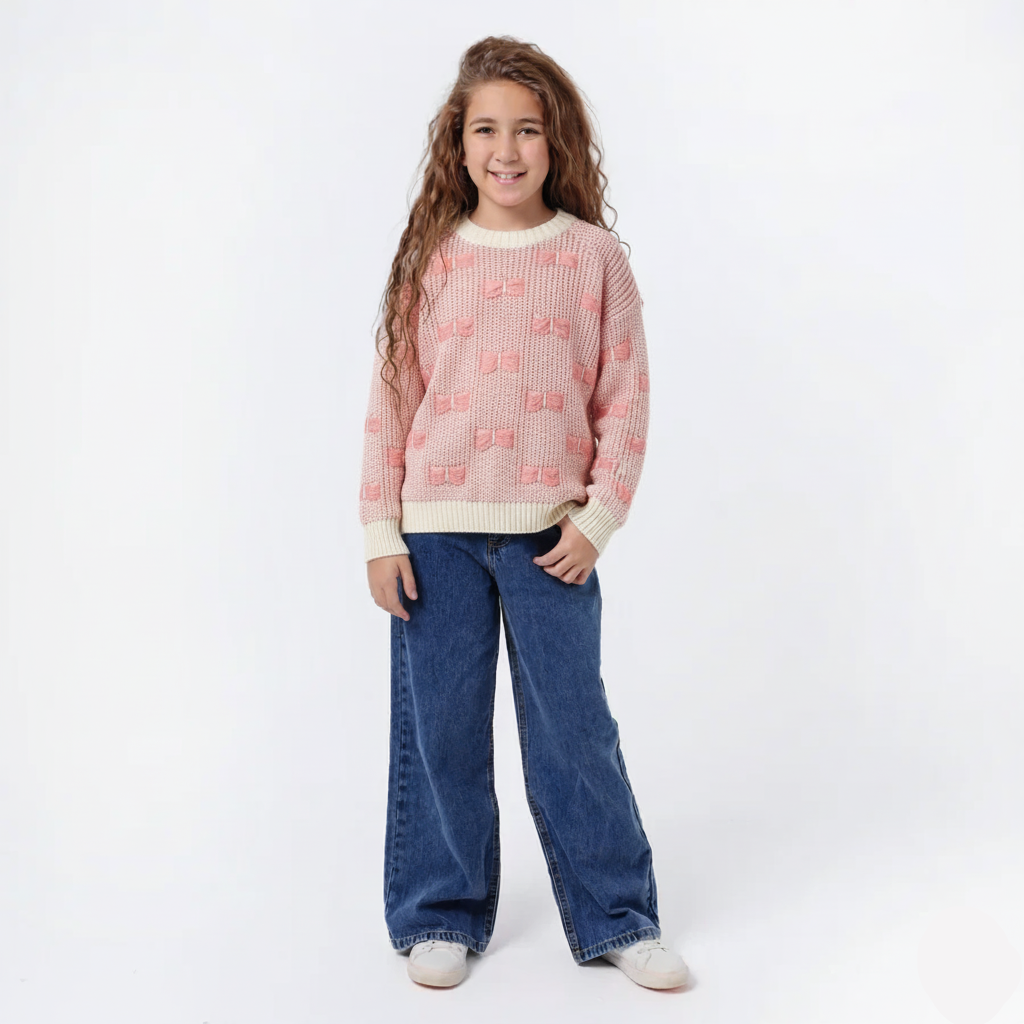Girls Crew Neck Knit Sweater