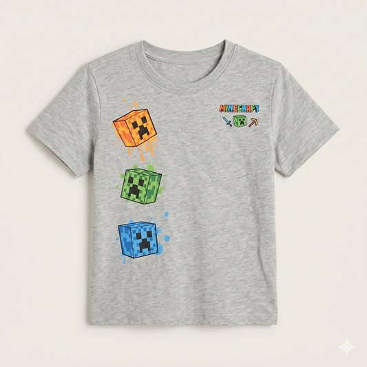Boys cotton printed t-shirt with short sleeves and crew neck design