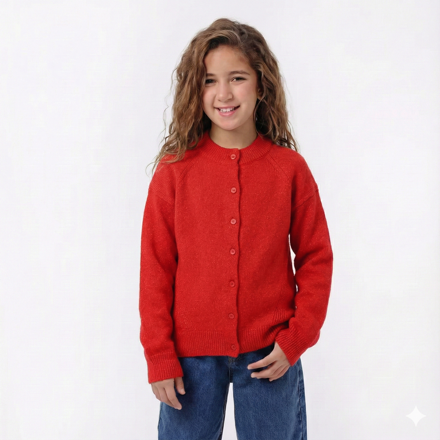 Girls Button-Up Knit Cardigan