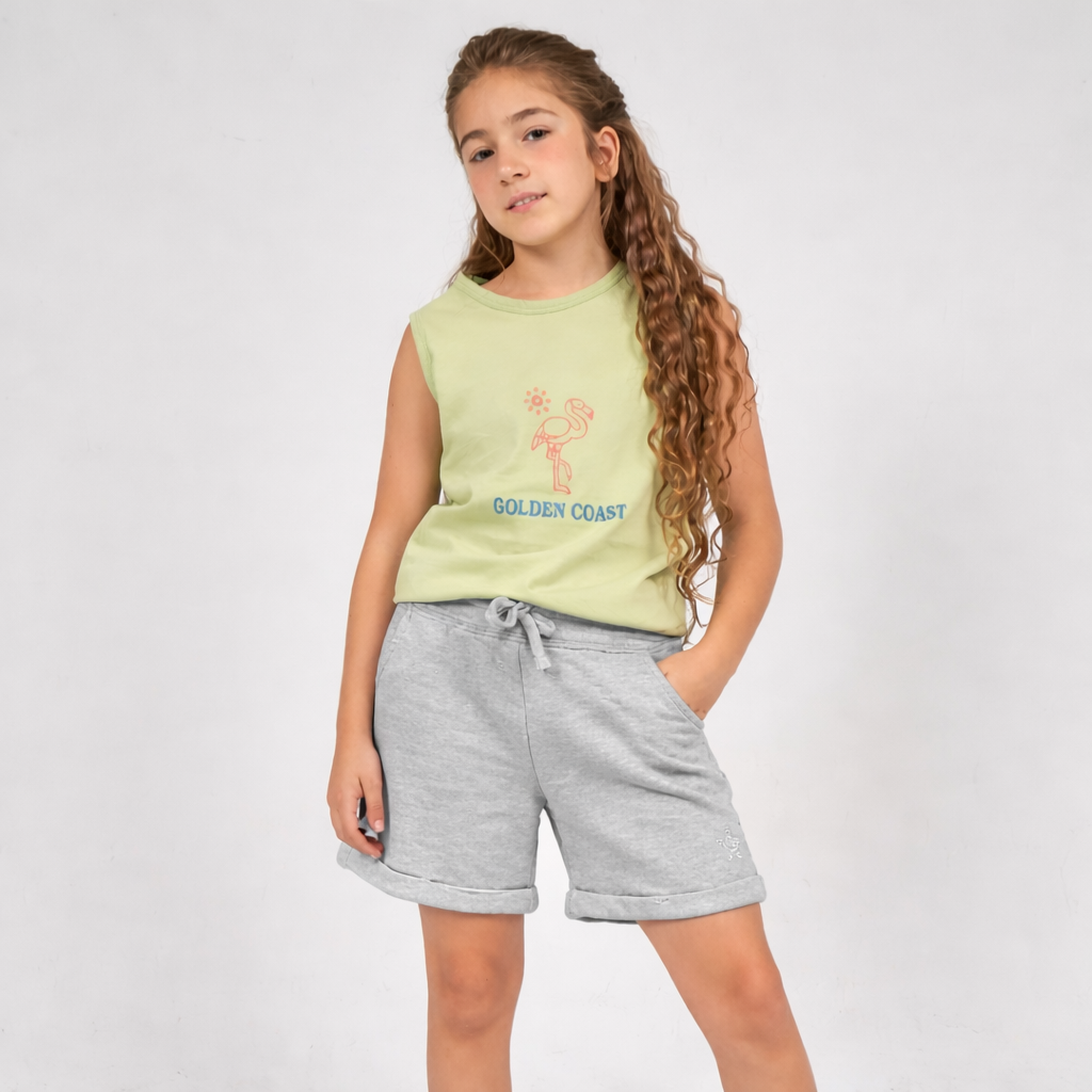 Girls melton plain shorts