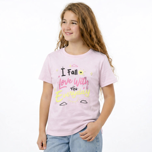 Girls Cotton Printed T-Shirt