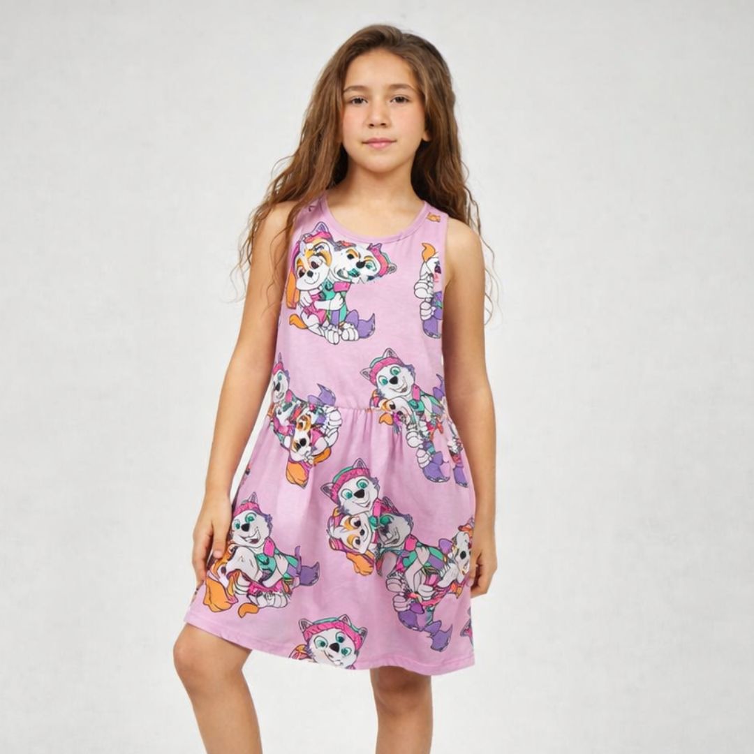 Girls Cotton Printed Dress