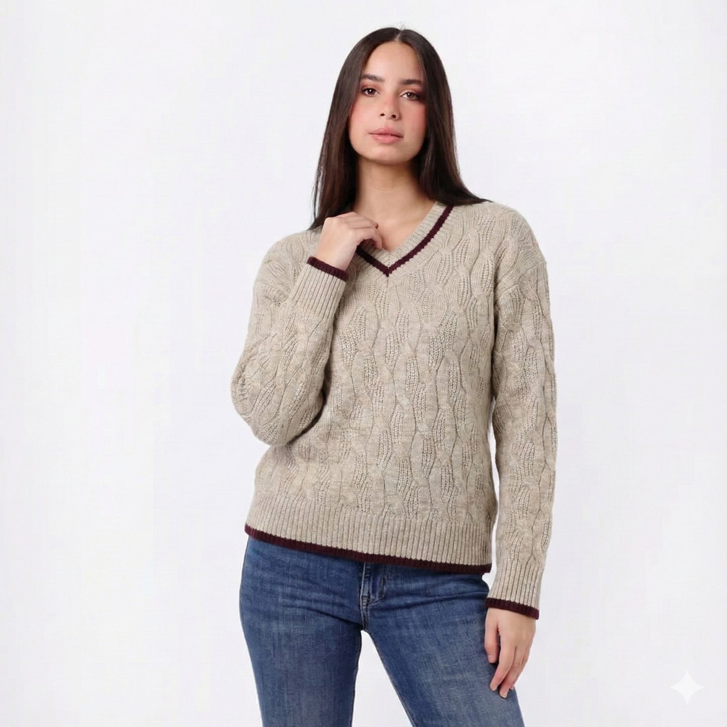 Women's V-Neck Knit Sweater