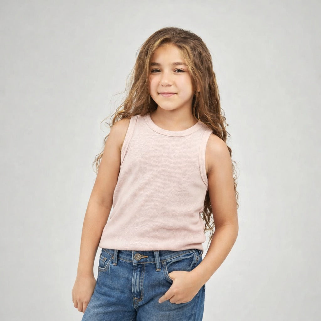 Girls Cotton Plain Tank