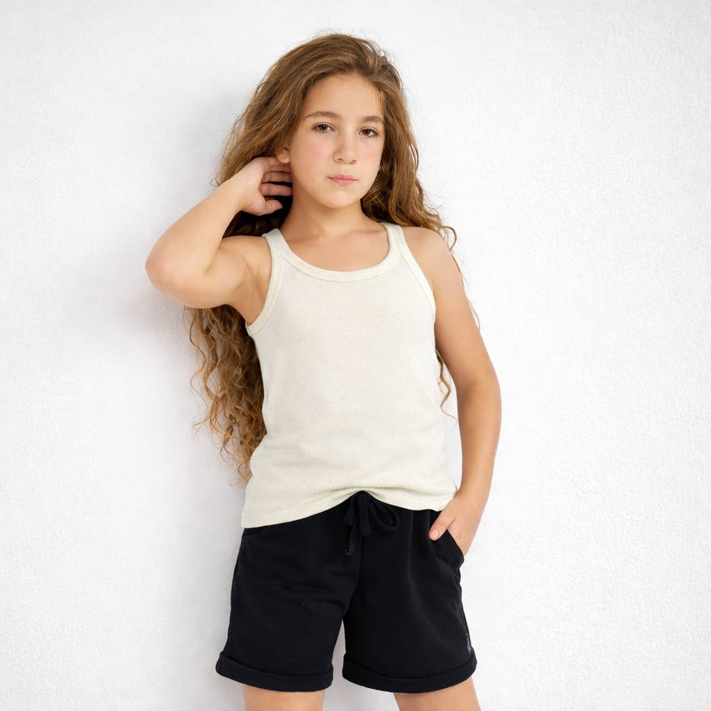 Girls Cotton Plain Tank