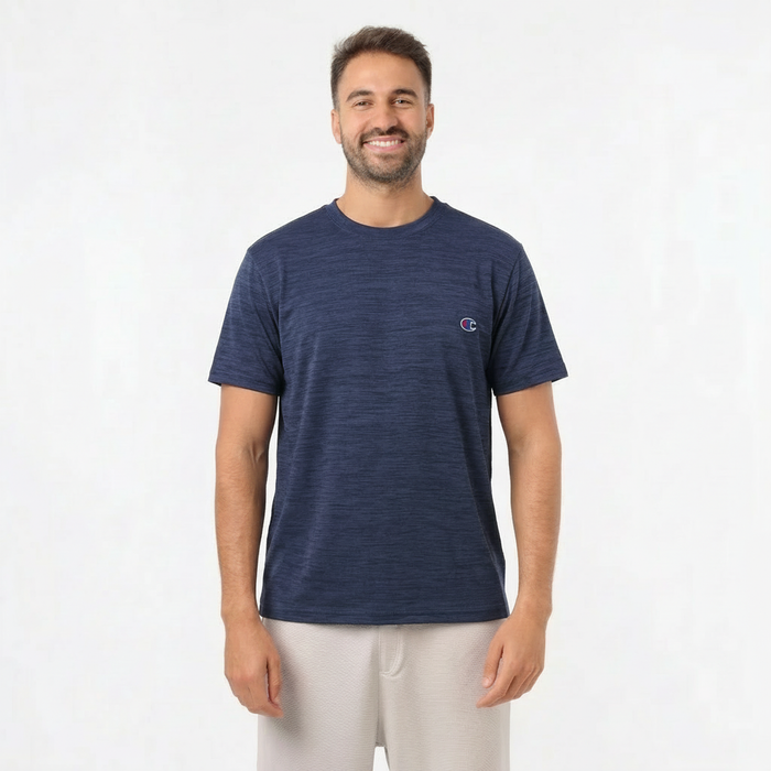 mens polyester crew neck t shirt lightweight athletic tee front view
