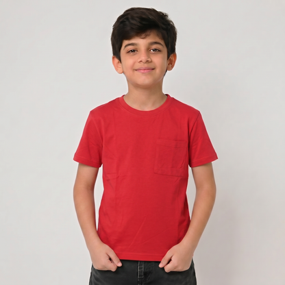 تيشيرت سادة بجيب للأولاد