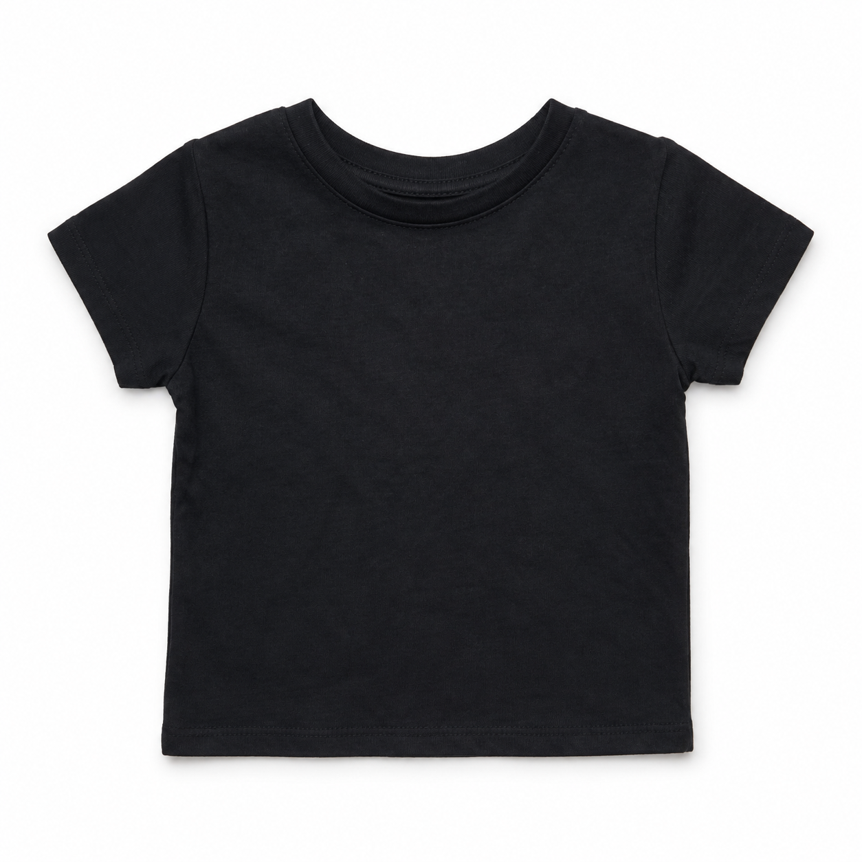 Girls plain black short sleeve T-shirt