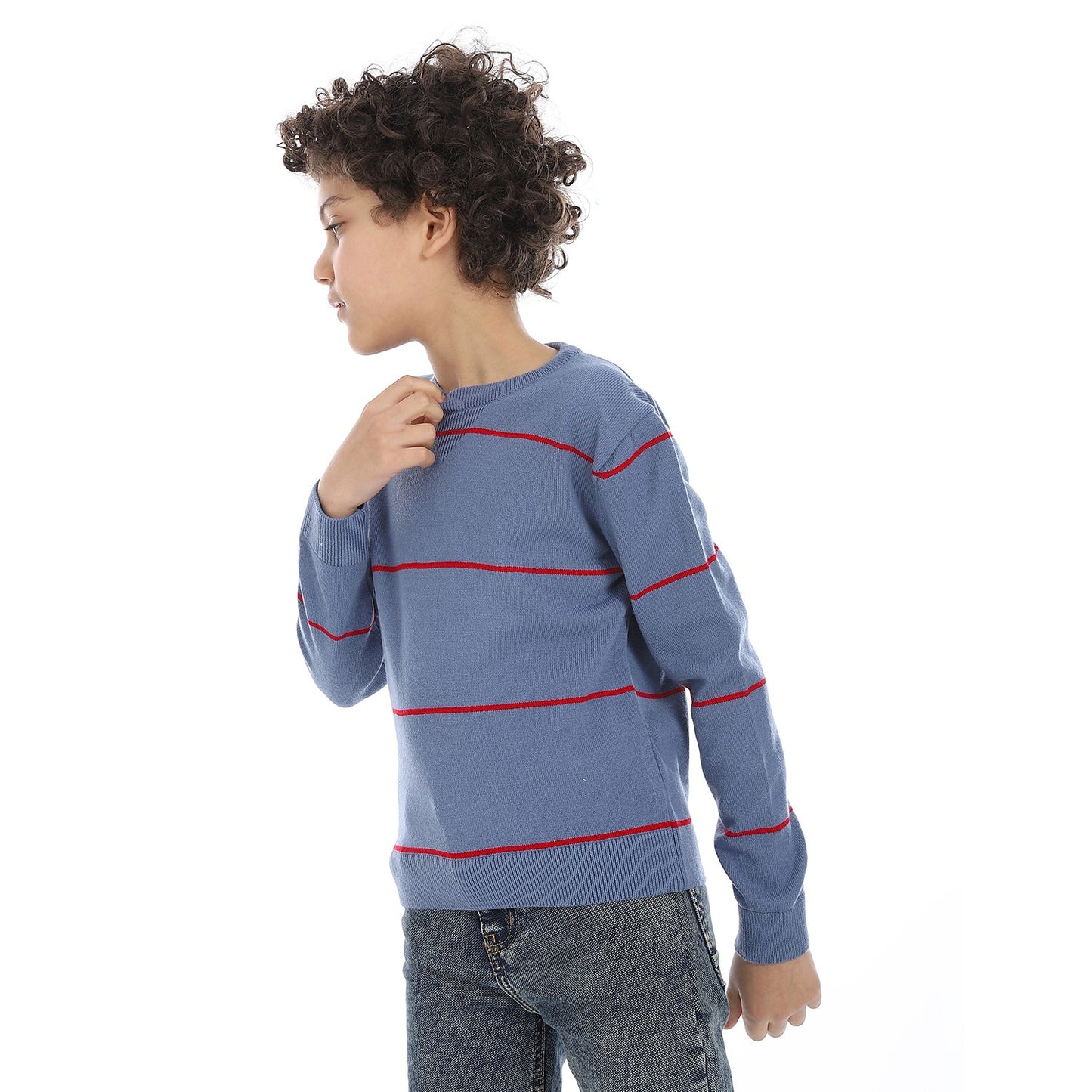Boys Striped Crew Neck Pullover
