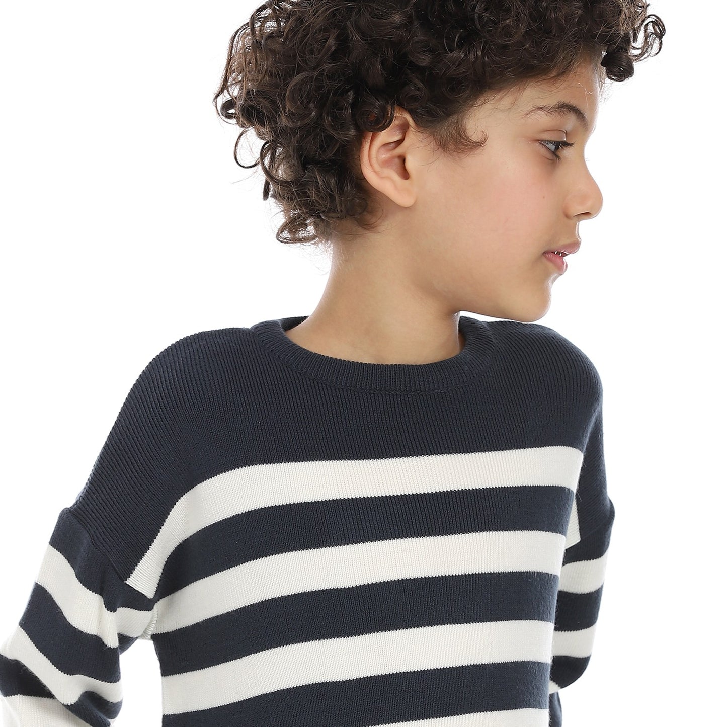 Boys Striped Crew Neck Pullover