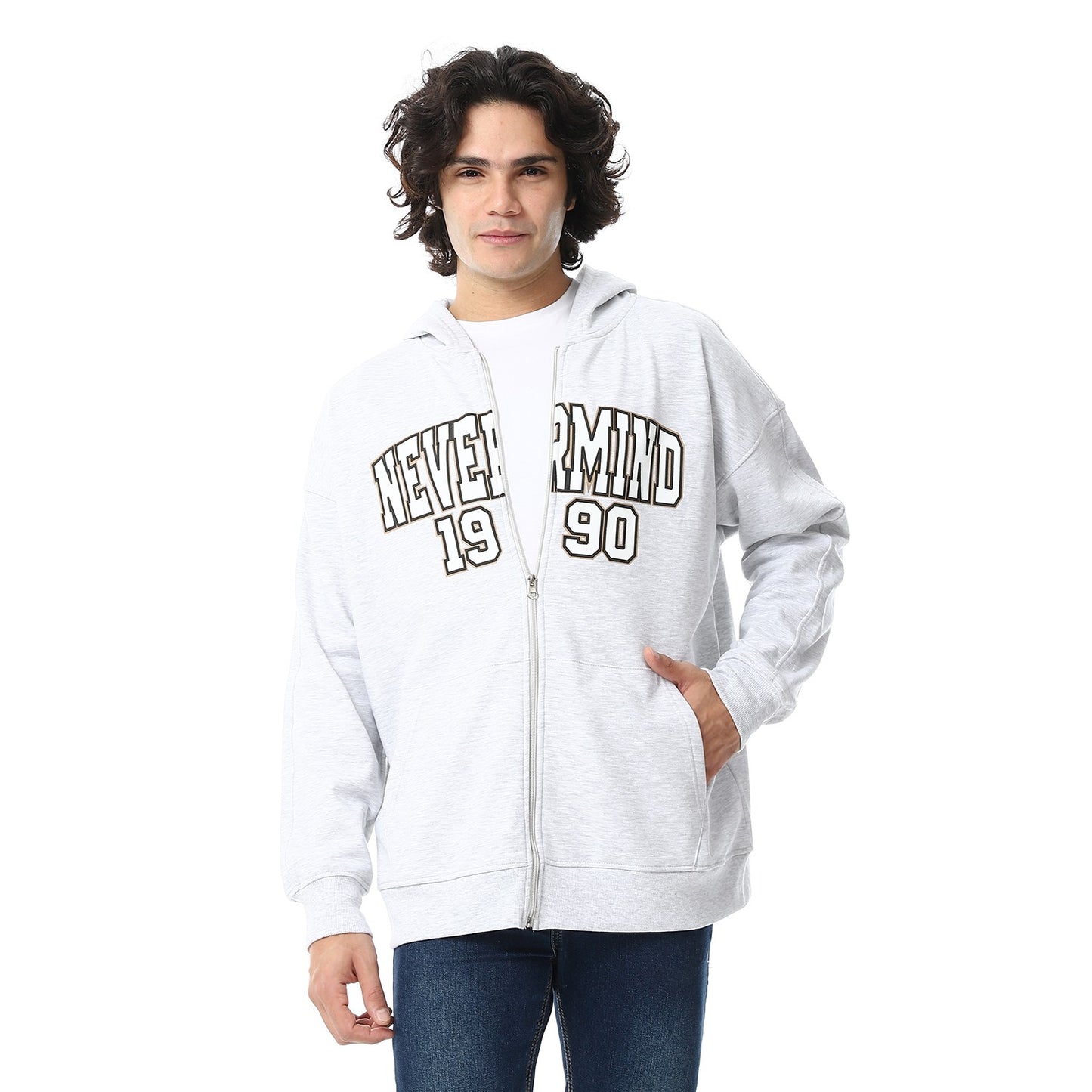 Men's Melton Full-Zipper Over Size Hoodie