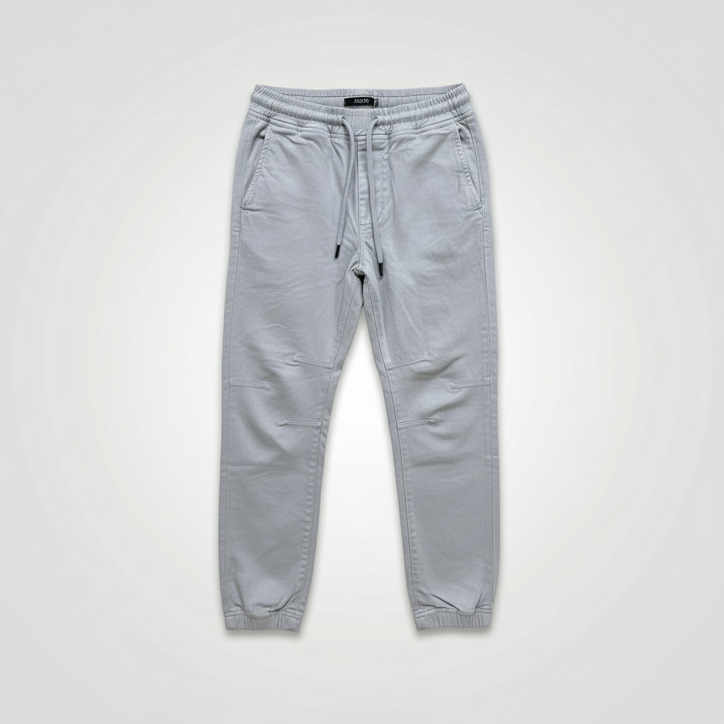 men light grey slim fit jogger pants sweatpants front view