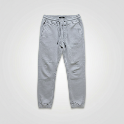 men light grey slim fit jogger pants sweatpants front view