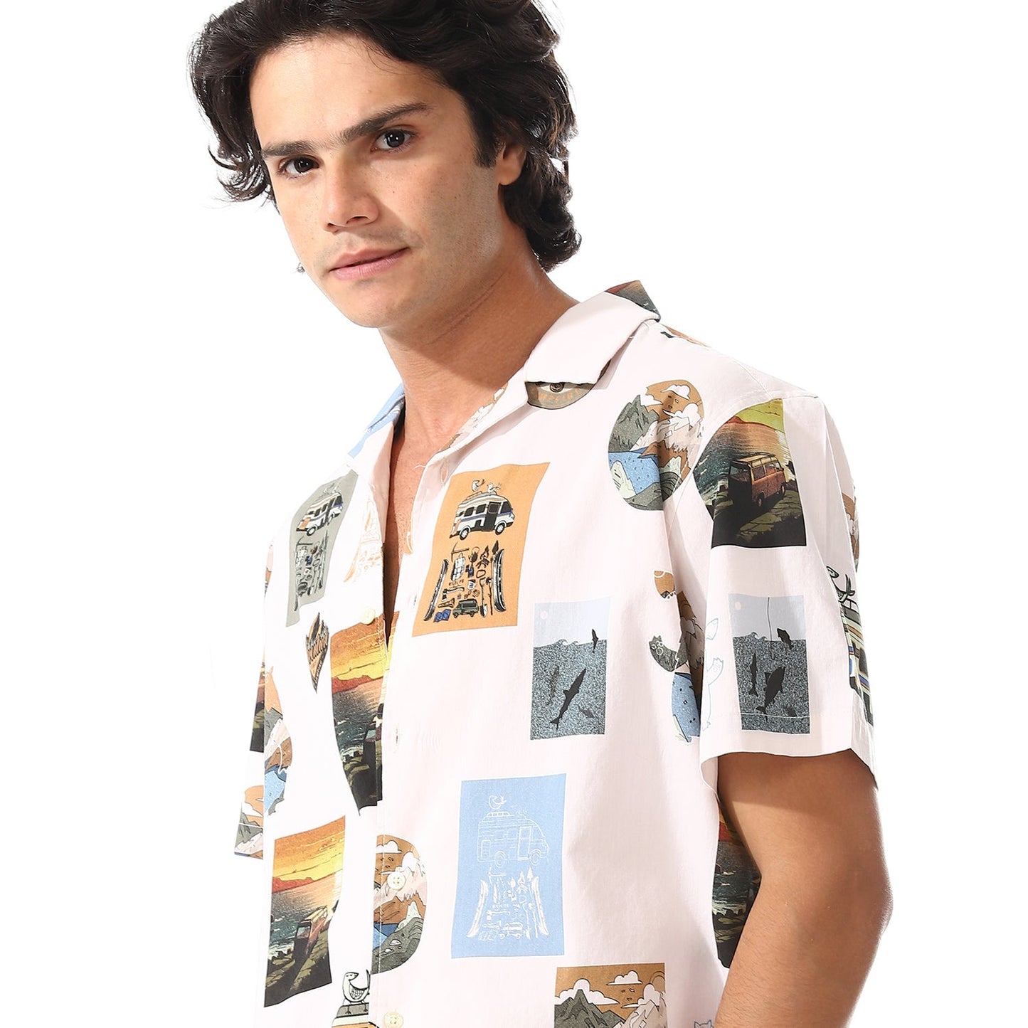 Men's Relaxed Fit Short Sleeve Printed Shirt