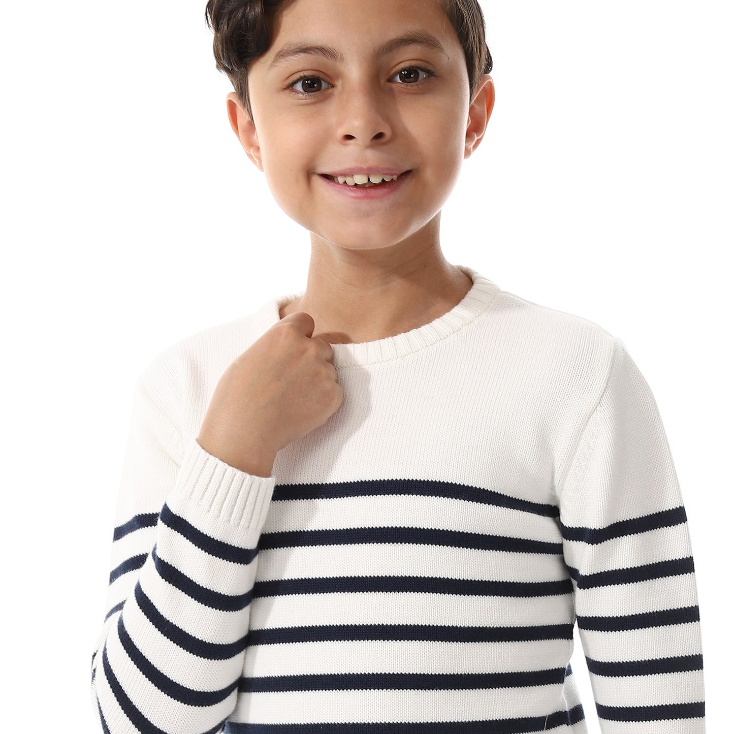 Boys Striped Crew Neck Pullover