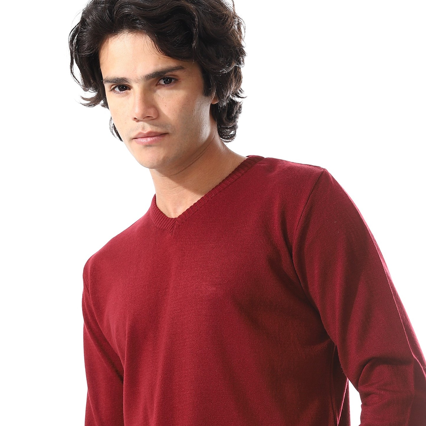 Mens V-Neck Plain Sweater