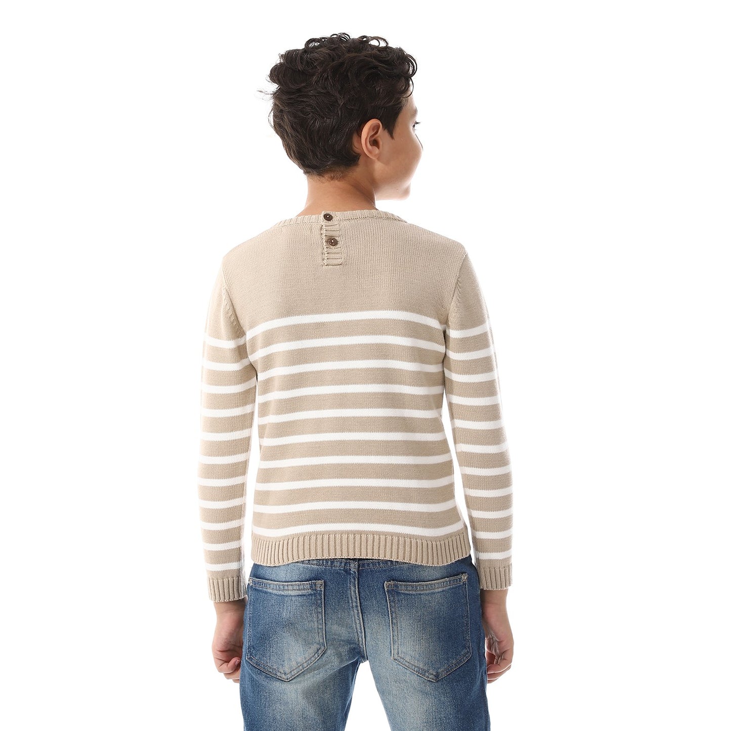 Boys Striped Crew Neck Pullover