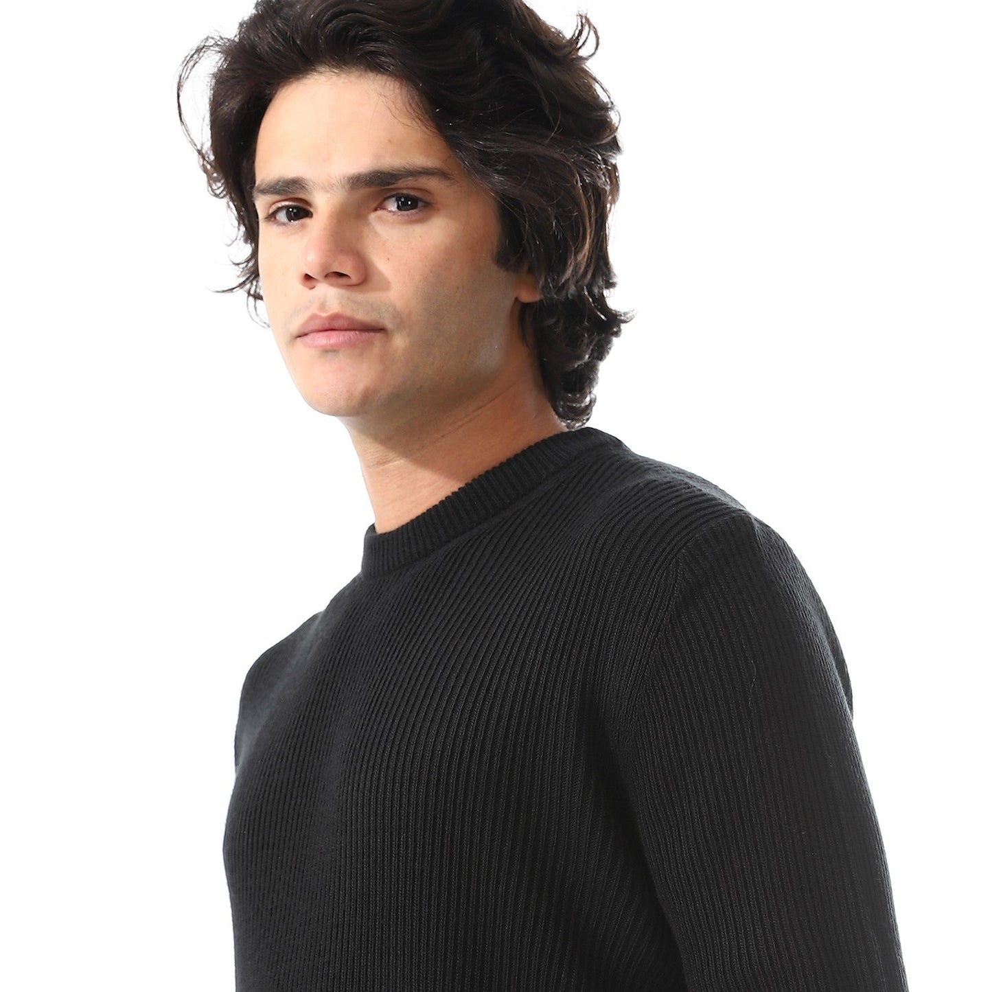 Mens Crewneck Cable Knit Sweater