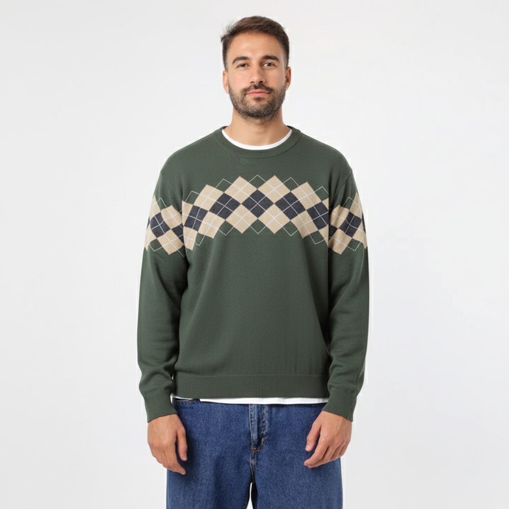 Men's Argyle Knit Sweater