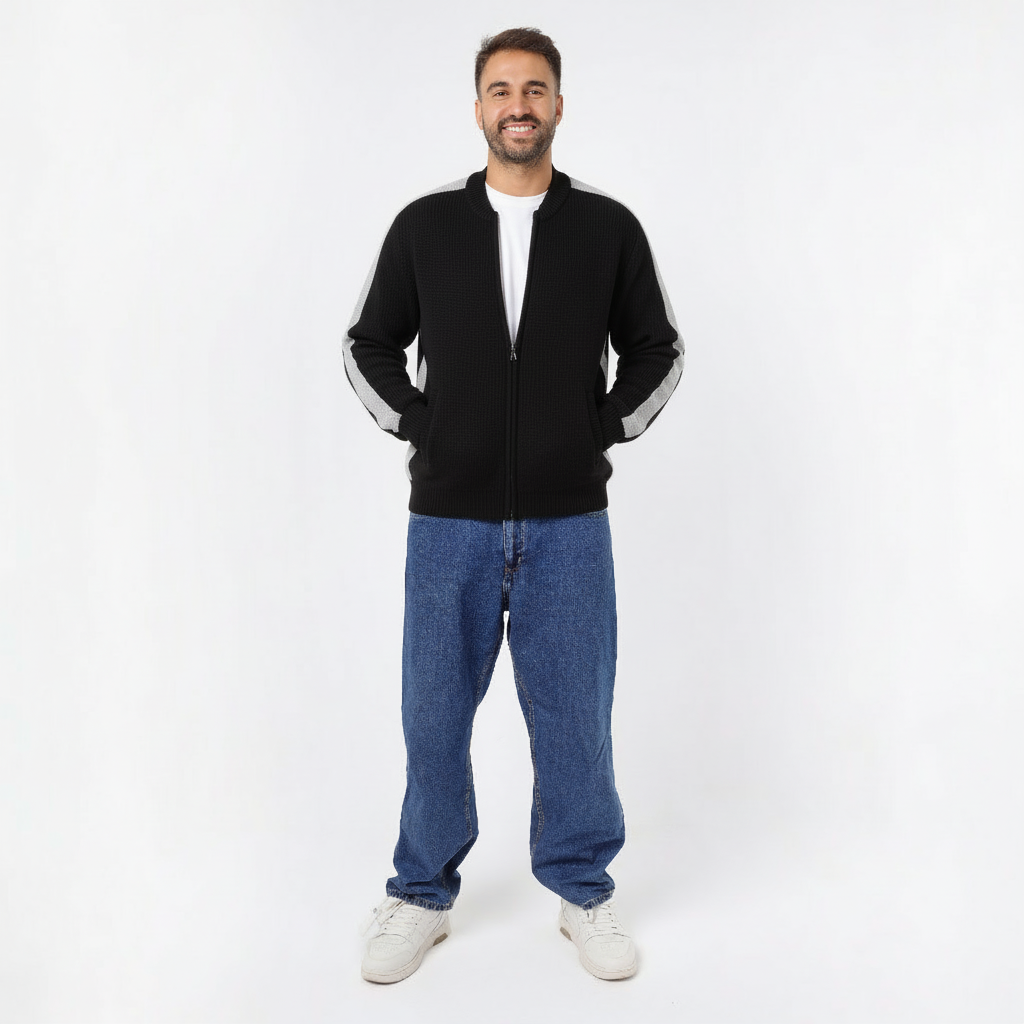 Men's Zip-Up Knit Cardigan