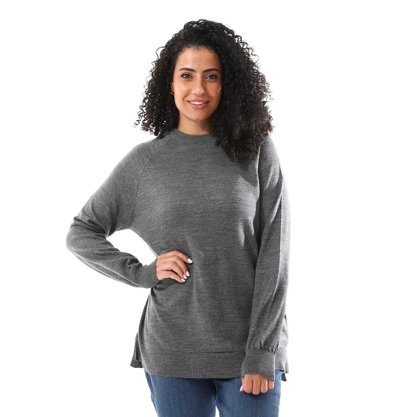 Women's Crew Neck Plain Reglan Pullover