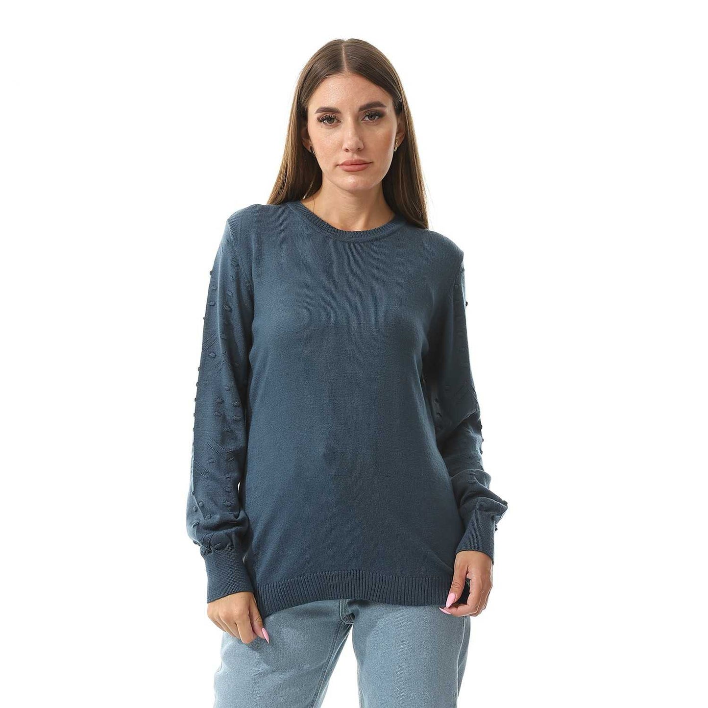 Women's Crew Neck Plain Pullover