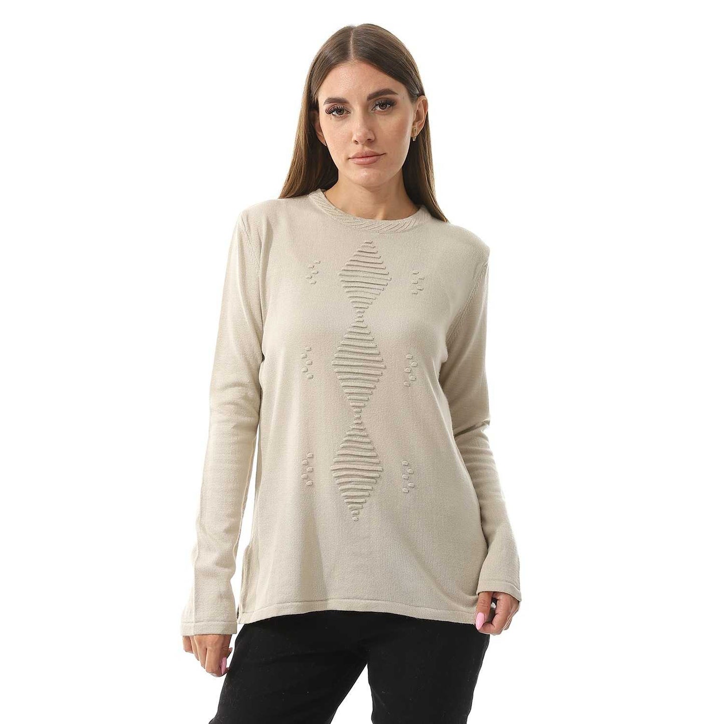 Women's Crew Neck Knitted Pullover